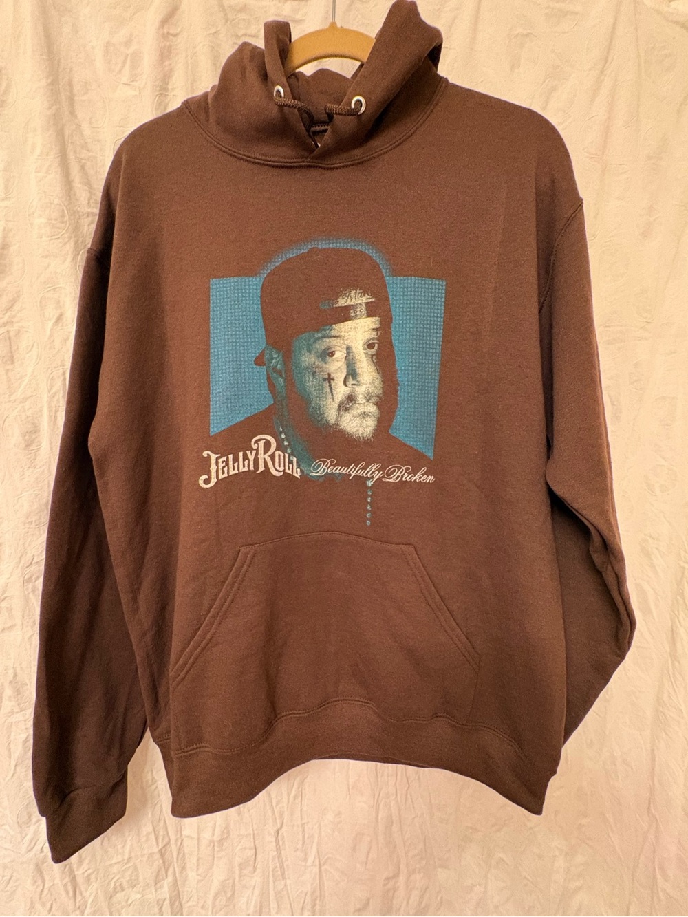 Jelly Roll Brown graphic hoodie. NWT. Size medium men’s, large women’s.